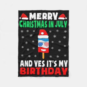 Couverture Polaire T-shirt d'anniversaire de Noël en juillet Glace da