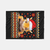 Couverture Polaire T-shirt de Noël laid Gecko à crête (Devant (Horizontal))