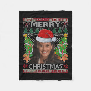 Couverture Polaire T-shirt de Noël moche pour femmes Kamala Harris