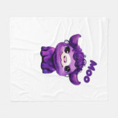 Couverture Polaire T-shirt de vache pourpre surdimensionné (Devant (Horizontal))