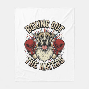 Couverture Polaire T-shirt drôle de chien Boxer boxant les haineux De