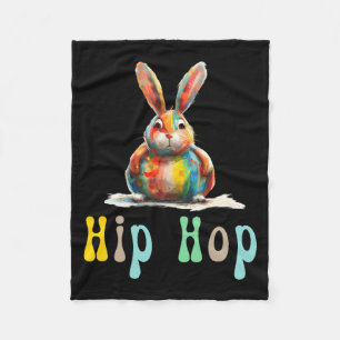 Couverture Polaire T Shirt drôle de lapin de Pâques Hip Hop