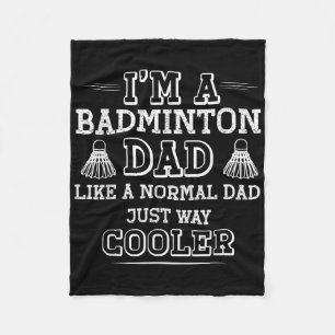 Couverture Polaire T-shirt drôle de papa de badminton hommes femmes j
