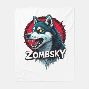 Couverture Polaire T-Shirt essentiel pour Halloween Chien Zombie Sibe
