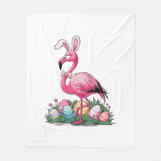 Couverture Polaire T-Shirt Flamant de Pâques (Devant)
