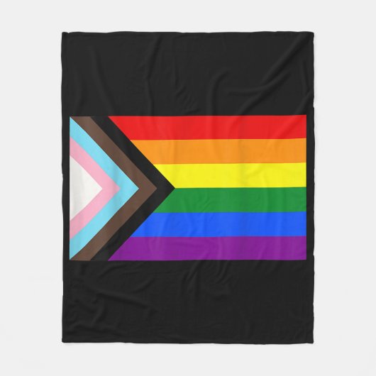 Couverture Polaire T-shirt LGBT Flag de la fierté de progrès (Devant)