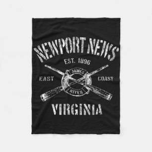 Couverture Polaire T-shirt Newport News Va Vintage Bateau Nautical