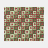 Couverture Polaire T-shirt Poinsettias Patchwork (Devant (Horizontal))