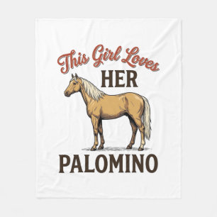 Couverture Polaire T-Shirt vintage gravure amateur de cheval Palomino