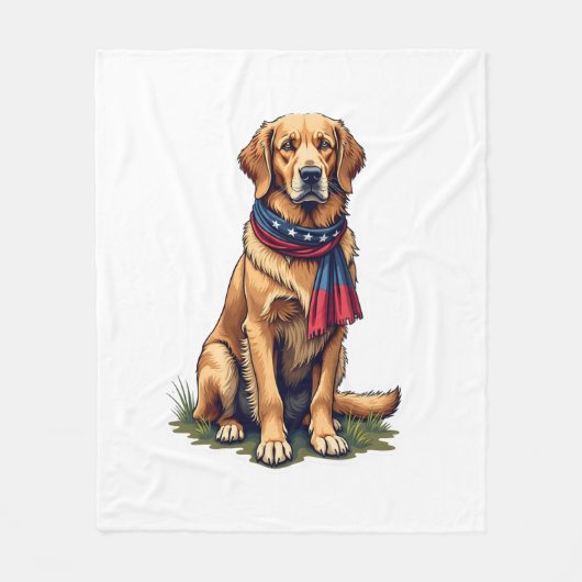 Couverture Polaire T-shirt vintage patriotique pour chasse Retriever  (Devant)