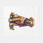 Couverture Polaire T-shirt vintage patriotique pour chasse Retriever  (Devant (Horizontal))