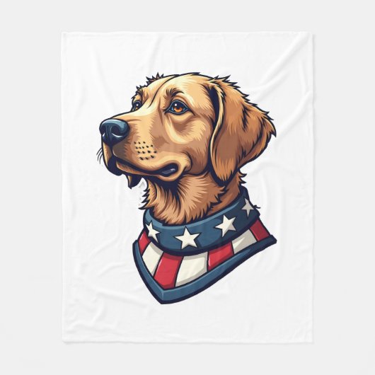 Couverture Polaire T-shirt vintage pour chien mascotte Retriever patr (Devant)