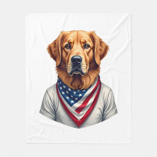 Couverture Polaire T-shirt vintage retriever d'or canin américain (Devant)