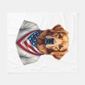 Couverture Polaire T-shirt vintage retriever d'or canin américain (Devant (Horizontal))