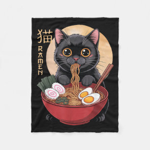 Couverture Polaire T-shirts graphiques drôles Ramen de chat japonais 