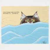 Couverture Polaire Tabby Chat Pékin Bleu Drôle (Devant (Horizontal))