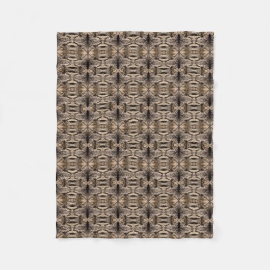 Couverture Polaire Tabby design d'art géométrique brun-fleur (Devant)