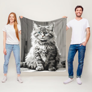 Couverture Polaire Tabby Gris
