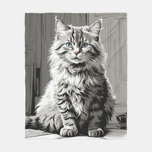 Couverture Polaire Tabby Gris (Devant)