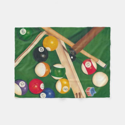 Couverture Polaire Table de billard Lifelike avec boules et craie (Devant (Horizontal))