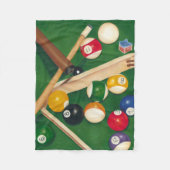Couverture Polaire Table de billard Lifelike avec boules et craie (Devant)