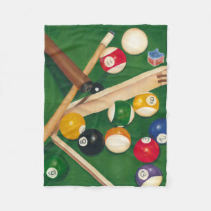 Couverture Polaire Table de billard Lifelike avec boules et craie