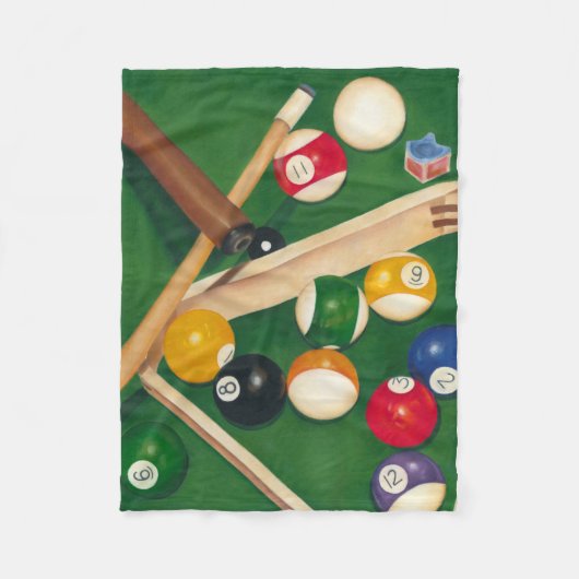 Couverture Polaire Table de billard Lifelike avec boules et craie (Devant)