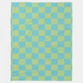 Couverture Polaire Tableau À damiers Motif en bleu et vert  (Devant)