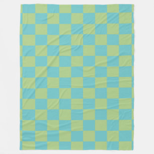 Couverture Polaire Tableau À damiers Motif en bleu et vert 