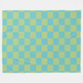 Couverture Polaire Tableau À damiers Motif en bleu et vert  (Devant (Horizontal))