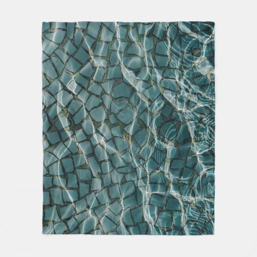 Couverture Polaire Tableau abstrait bleu et blanc (Devant)