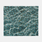 Couverture Polaire Tableau abstrait bleu et blanc (Devant (Horizontal))