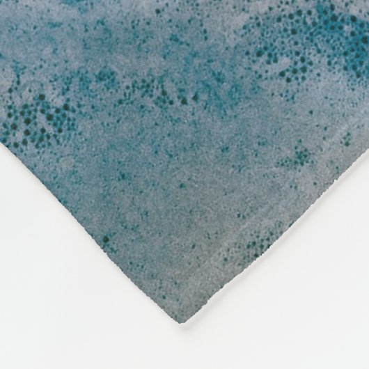 Couverture Polaire Tableau abstrait bleu et blanc (Coin)