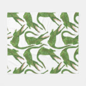 Couverture Polaire Tableau d'aquarelle blanc crocodile (Devant (Horizontal))