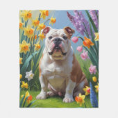 Couverture Polaire Tableau des fleurs de printemps de Bulldog (Devant)