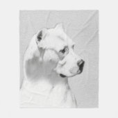 Couverture Polaire Tableau Dogo Argentino - Art Chien original (Devant)