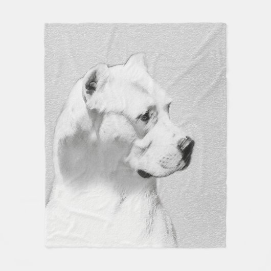 Couverture Polaire Tableau Dogo Argentino - Art Chien original (Devant)