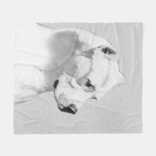 Couverture Polaire Tableau Dogo Argentino - Art Chien original (Devant (Horizontal))