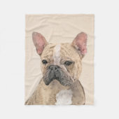 Couverture Polaire Tableau Français Bulldog (Sable) - Joli Original D (Devant)
