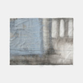 Couverture Polaire Tableau gris et bleu Abstrait (Devant (Horizontal))