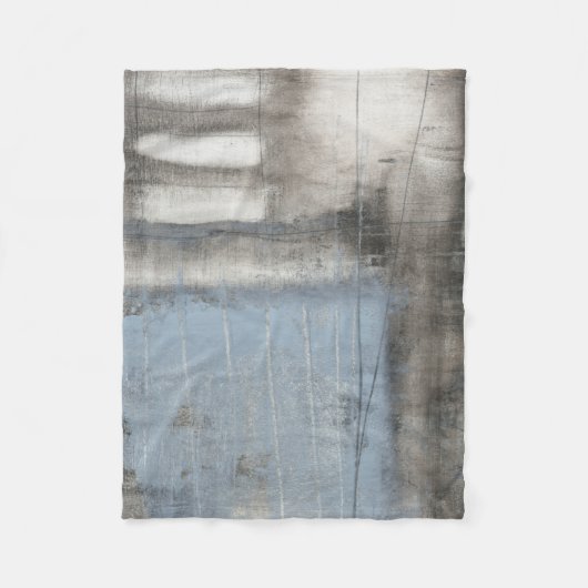 Couverture Polaire Tableau gris et bleu Abstrait (Devant)