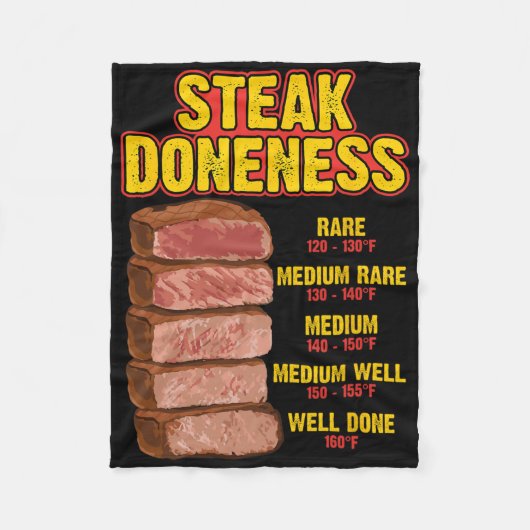 Couverture Polaire Tableau Guide De Cuisson Des Steaks BBQ Viande Che (Devant)