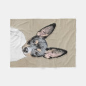Couverture Polaire Tableau Rat Terrier - Cute Original Chien Art (Devant (Horizontal))