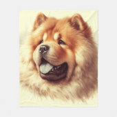 Couverture Polaire Tableau vintage Chow-Chow (Devant)