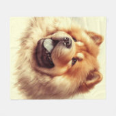 Couverture Polaire Tableau vintage Chow-Chow (Devant (Horizontal))