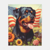 Couverture Polaire Tableau vintage Rottweiler (Devant)