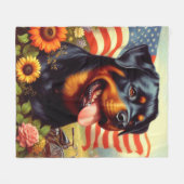 Couverture Polaire Tableau vintage Rottweiler (Devant (Horizontal))