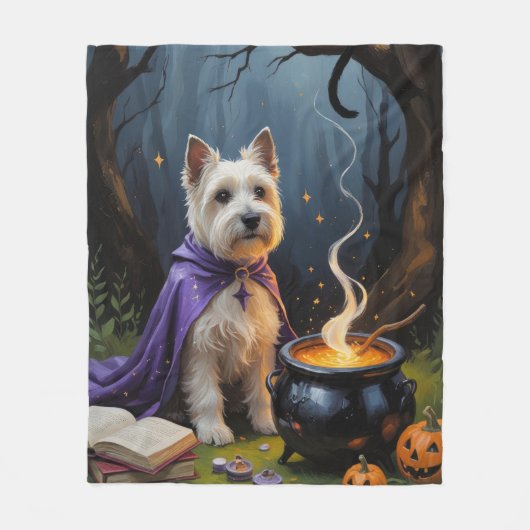 Couverture Polaire Tableau Whimsical Halloween de Cairn Terrier Chien (Devant)
