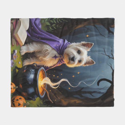 Couverture Polaire Tableau Whimsical Halloween de Cairn Terrier Chien (Devant (Horizontal))