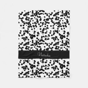 Couverture Polaire Taches dalmatiennes noires et blanches